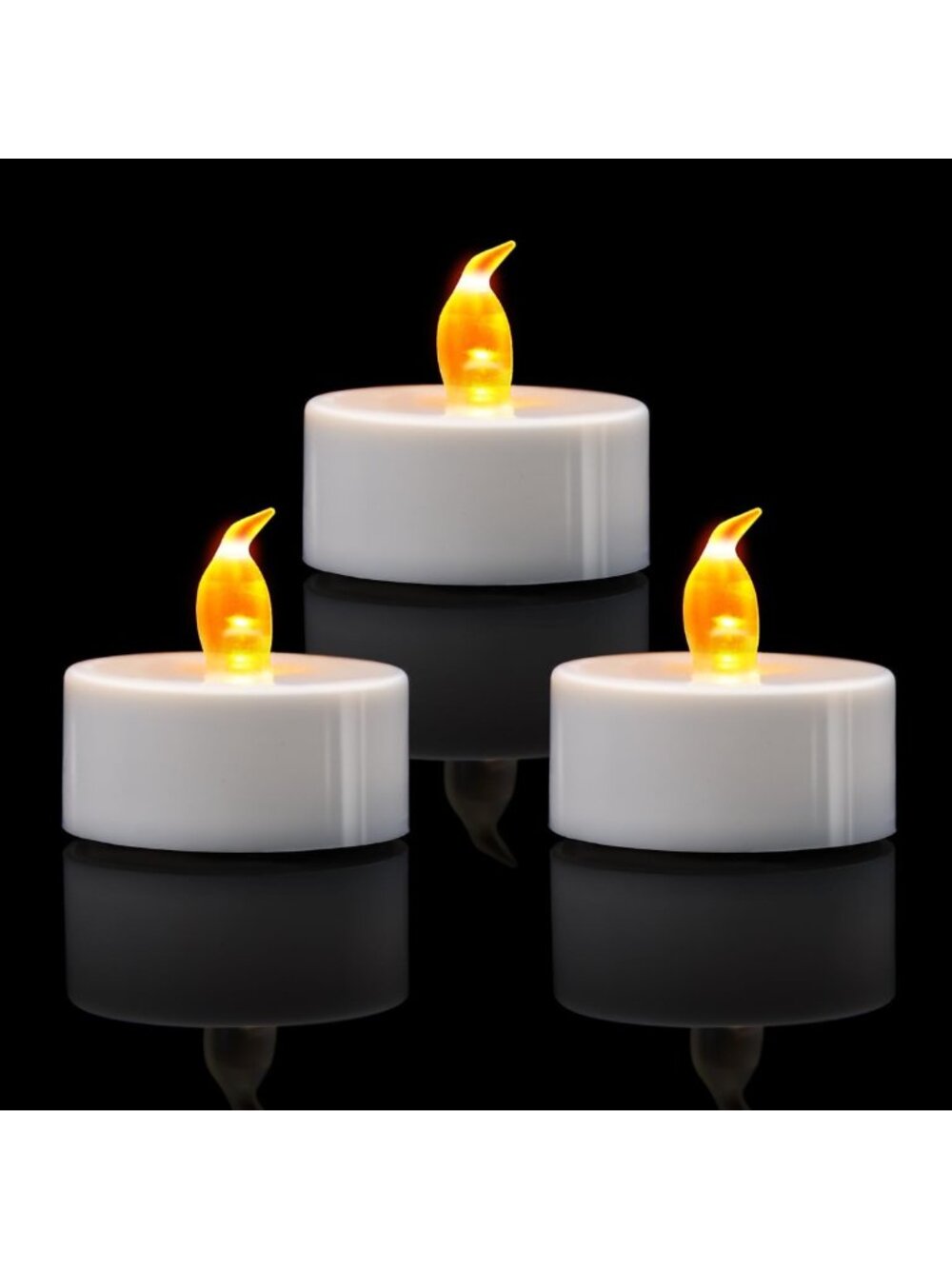 12 Pack Warm Yellow LED Tea Lights - Long Lasting 100+ Hours, Perfect for Decor